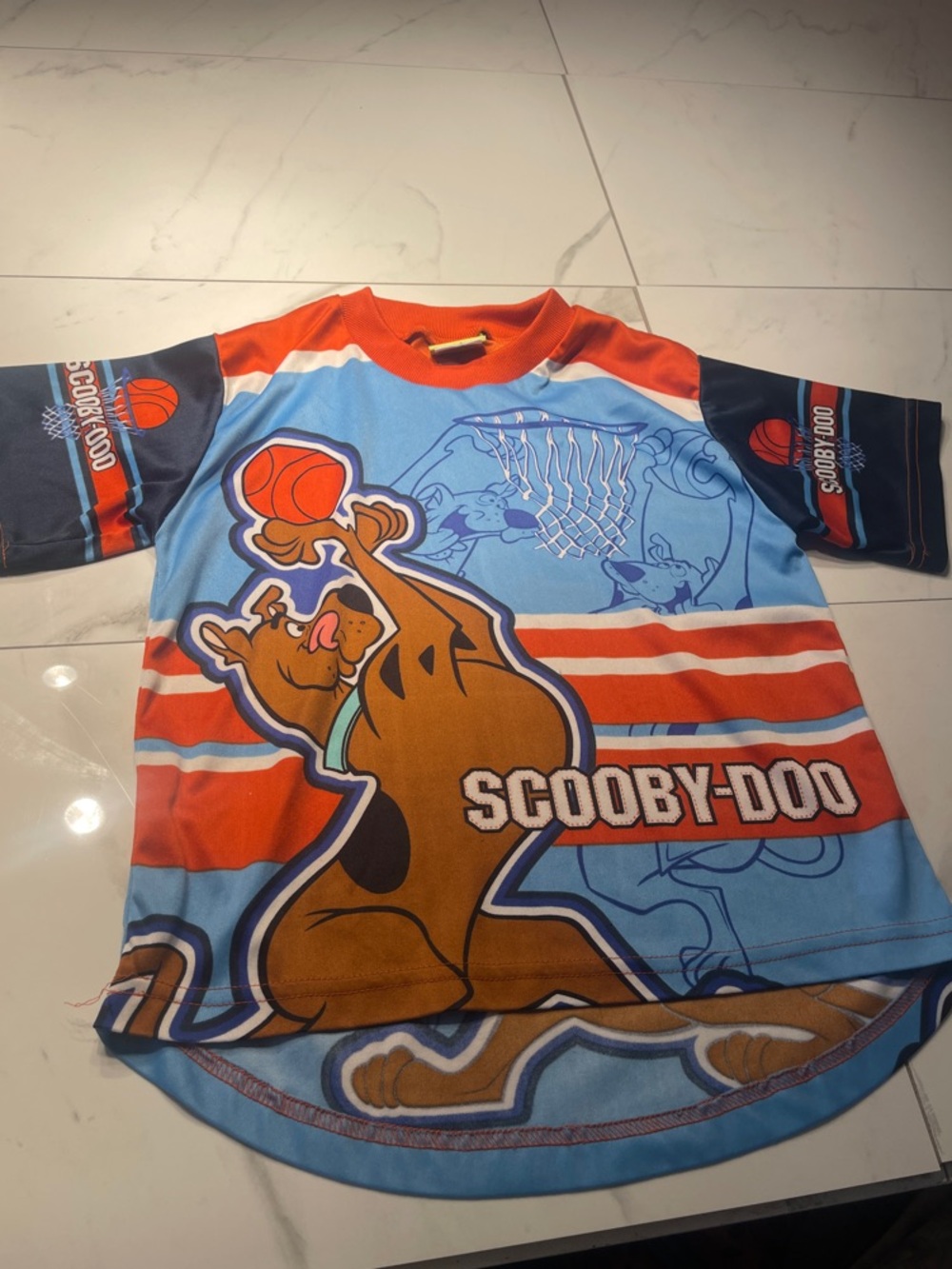 Scooby-Doo Orange & Light Blue Basketball Graphic Tee for Kids
